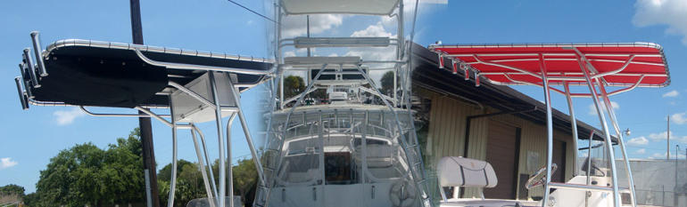 T Tops, custom T Tops, T Tops for boats, T Tops for skiffs, Florida T Tops, poling platform, boat platforms, fishing boat towers, marine radar arches